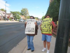 Abolish Columbus Day protest in Denver in 2011.
